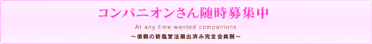 コンパニオンさん随時募集中